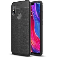 Czarne Etui Football Grain TPU Case Xiaomi Redmi Note 6 Pro