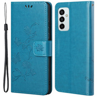 Etui z klapką do Samsung Galaxy M23, Butterfly, niebieskie