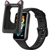 Etui Siliconowe CAT EARS do Huawei Honor Band 6/7, Black