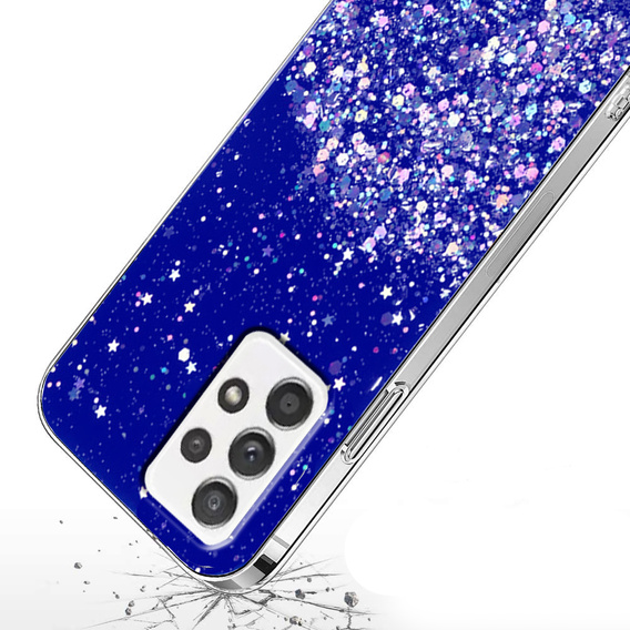 Etui do Samsung Galaxy A32 5G, Glittery, niebieskie