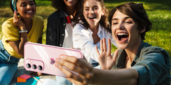 Etui do Samsung Galaxy A56 5G, Electro heart, różowe rose gold + Szkło 9H