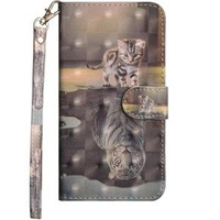 Etui z klapką do Huawei Y6 2018, Wallet, Cat & Tiger