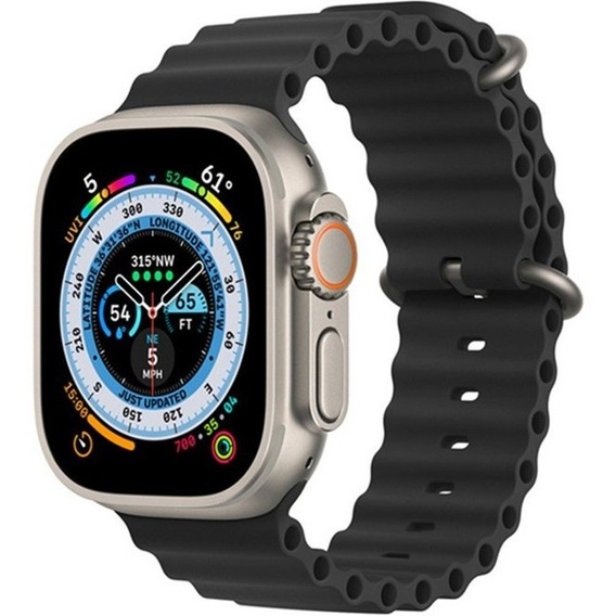 Pasek Silikonowy do Apple Watch 1/2/3/4/5/6/7/8/9/SE/ULTRA ULTRA 2 42/44/45/49mm, Czarny