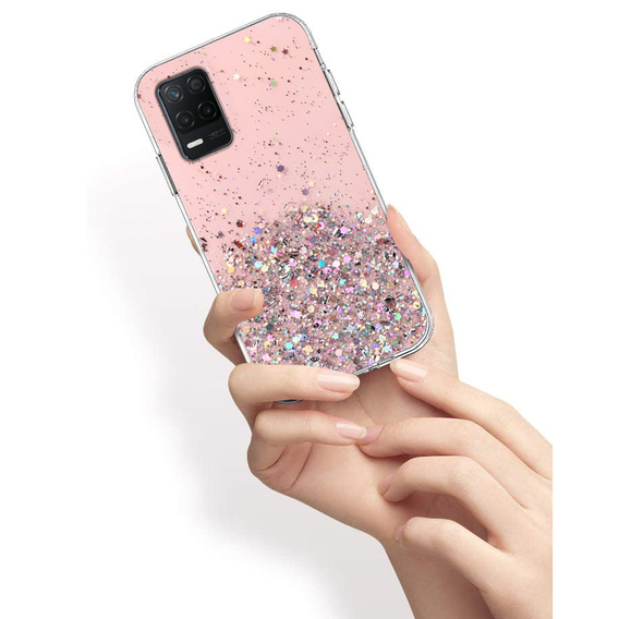 Etui do Realme 8 5G, Glittery, różowe