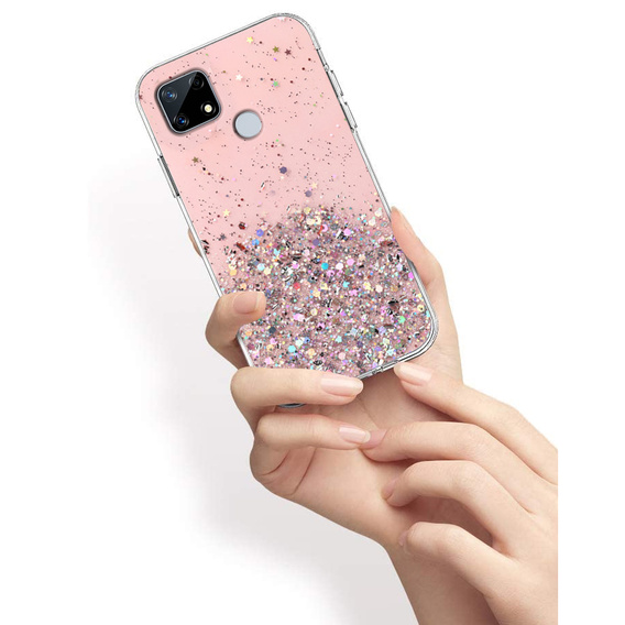 Etui do Realme 7i, Glittery, różowe