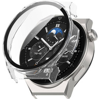 Etui z wbudowanym szkłem do Huawei Watch GT 3 Pro 46mm, Transparent White