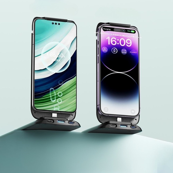 Uniwersalne Etui z Baterią 10000mAh Typ-C - czarne