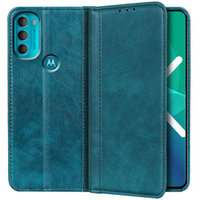 Etui do Motorola Moto G71 5G, Wallet Litchi Leather, zielone