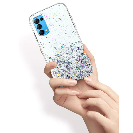 Etui do OPPO Reno 5 5G, Glittery, przezroczyste