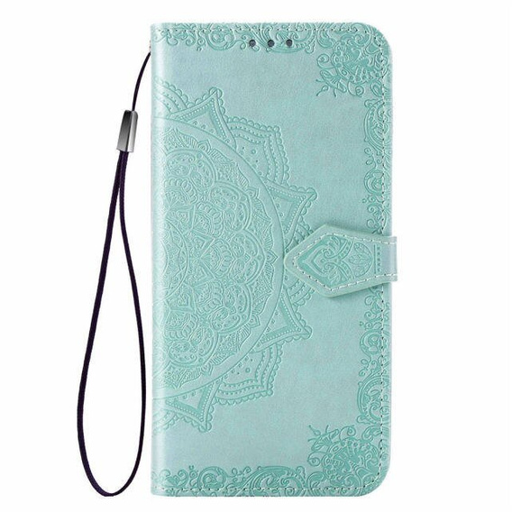 Etui z klapką do Samsung Galaxy M52 5G, Mandala, miętowe