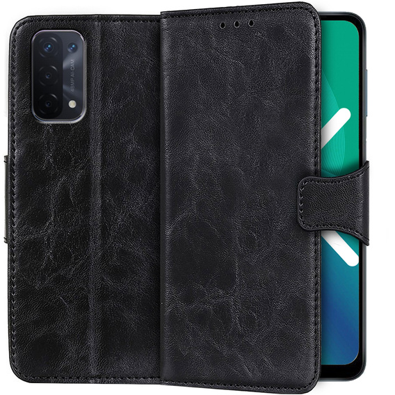 Skórzane Etui Wallet do Oppo A54 5G/A74 5G/A93 5G, Black