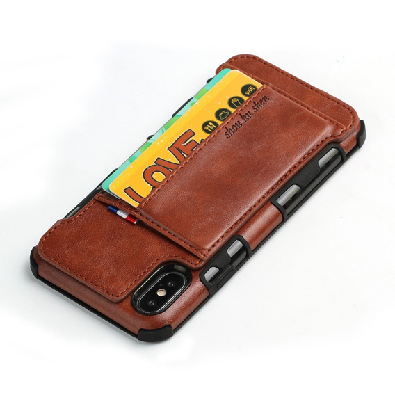 Etui Two Cards Hybrid Case iPhone XS Max 6.5 - Brown