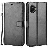 Etui z klapką do Samsung Galaxy Xcover 6 Pro 5G, Crazy Horse Wallet, czarne