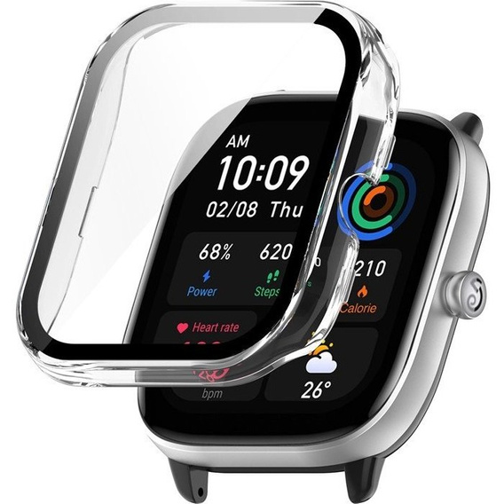 Etui + Szkło 2w1 do Amazfit GTS 4 Mini, Przezroczyste