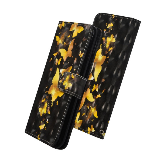 Etui Wallet do Xiaomi Redmi 9, Light Spots Decor, Gold Butterflies