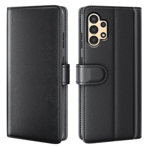 Etui Split Leather Genuine Wallet do Samsung Galaxy A13 4G, Black