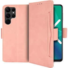 Etui Wallet do Samsung Galaxy S22 Ultra 5G, Card Slot, Pink