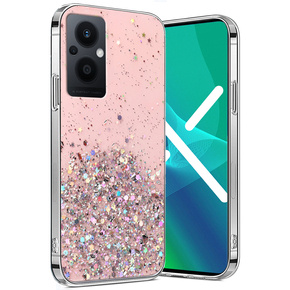 Etui do Oppo Reno7 Lite 5G, Glittery, różowe