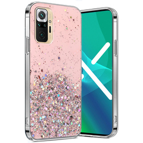 Etui do Xiaomi Redmi Note 10 Pro, Glittery, różowe