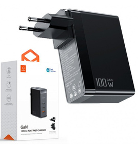 Mcdodo Ładowarka Sieciowa GaN PD 2x USB-C USB-A QC 100W, Black