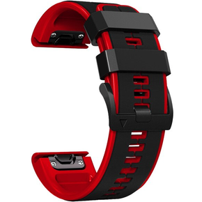 Pasek Silikonowy do Garmin Fenix 26mm, Black/Red