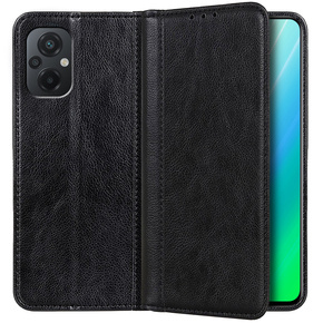 Skórzane Etui Wallet do Xiaomi Poco M5 5G, Split Leather, Black