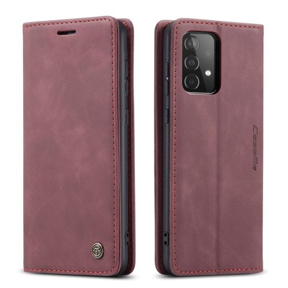 Etui CASEME do Samsung Galaxy A52 / A52s, Leather Wallet Case, Wine Red