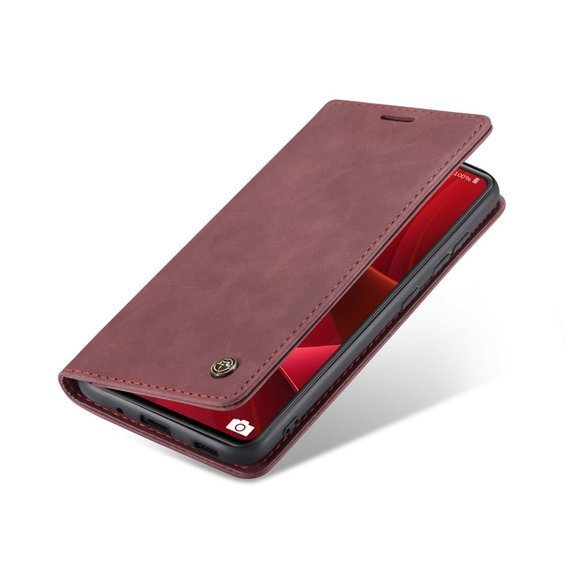 Etui CASEME do Samsung Galaxy S20 FE, Leather Wallet Case, Red