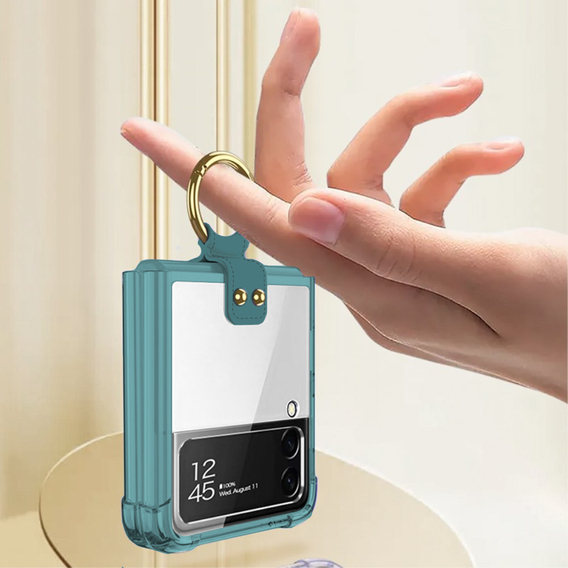 Etui GKK Corners Dropproof do Samsung Galaxy Z Flip 3 5G, Transparent Green