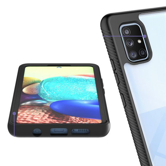 Etui Shockproof do Samsung Galaxy A71 5G, z folią, Black
