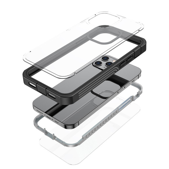 Etui Shockproof do iPhone 12/12 Pro, z folią, black