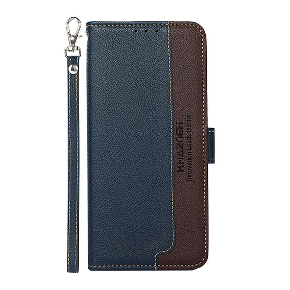 Etui Wallet do Motorola Moto E20/E30/E40, KHAZNEH, Dual Color, Blue / Brown