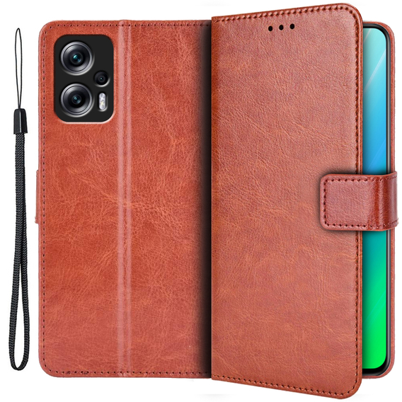 Etui Wallet do Xiaomi Poco X4 GT 5G, Brown