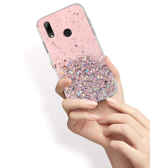 Etui do Huawei P Smart 2019, Glittery, różowe