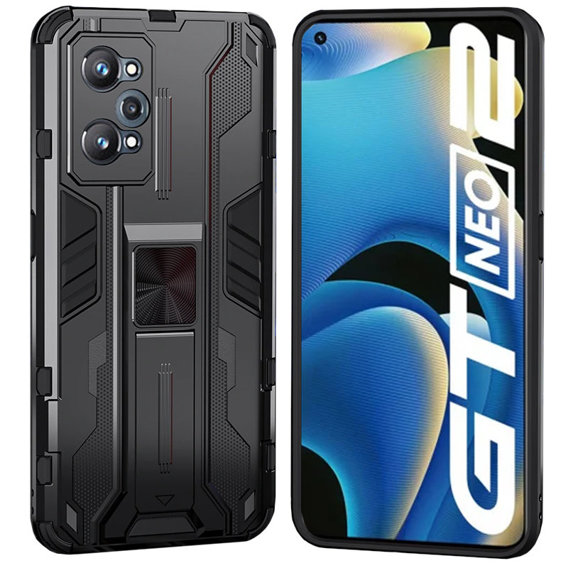 Etui do Realme GT 2 5G / GT Neo 2 / GT Neo 3T, Military kickstand, czarne