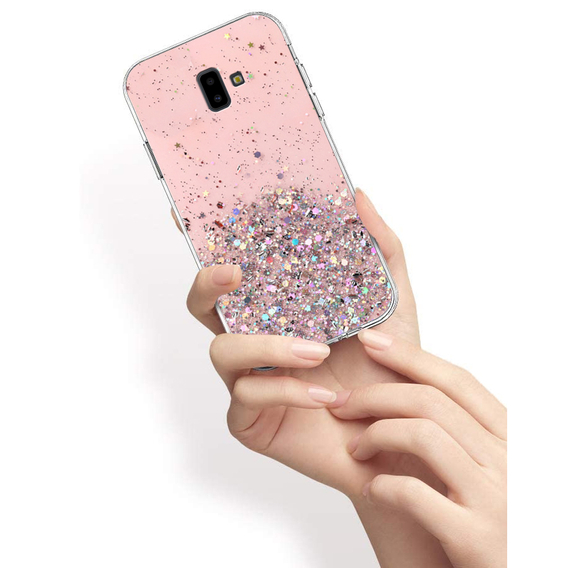 Etui do Samsung Galaxy J6 Plus, Glittery, różowe