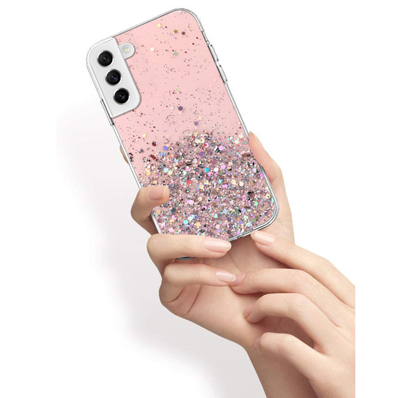 Etui do Samsung Galaxy S21 FE, Glittery, różowe
