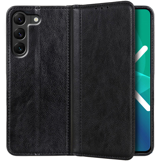 Etui do Samsung Galaxy S22+ Plus 5G, Wallet Litchi Leather, czarne