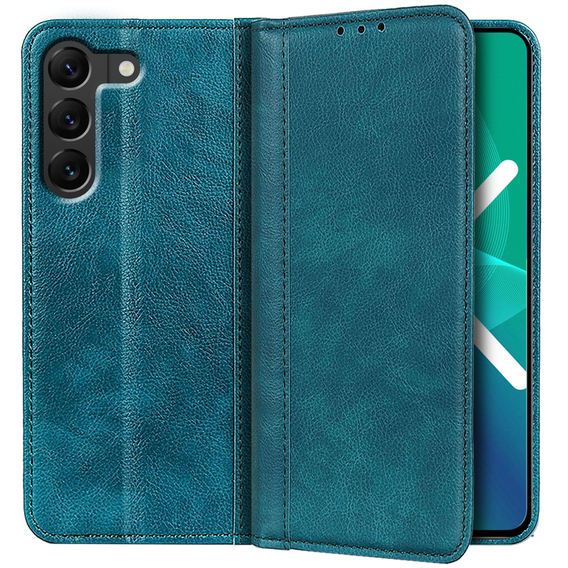 Etui do Samsung Galaxy S22+ Plus 5G, Wallet Litchi Leather, zielone