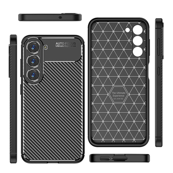 Etui do Samsung Galaxy S23, Carbon Gel, czarne