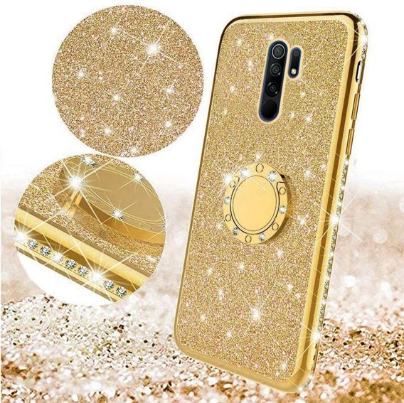 Etui do Xiaomi Redmi 9 - ERBORD Bling - Gold