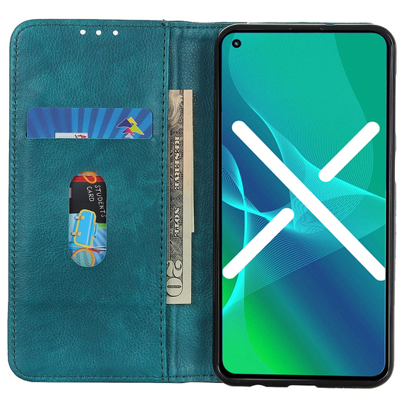 Etui z klapką do OnePlus Nord 2T 5G, Split Leather, Zielone