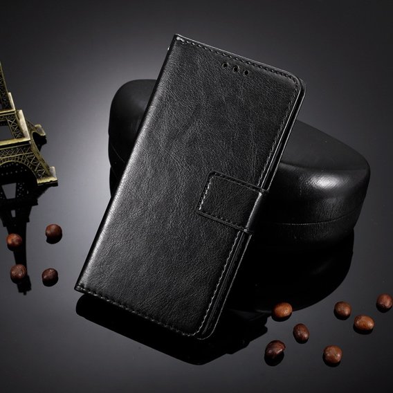 Etui z klapką do Xiaomi Poco F4 5G, Crazy Horse Wallet, czarne