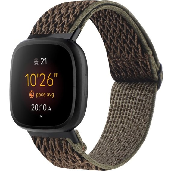 Pasek Nylonowy do Fitbit Versa 3/Versa 4, Ciemny zielony